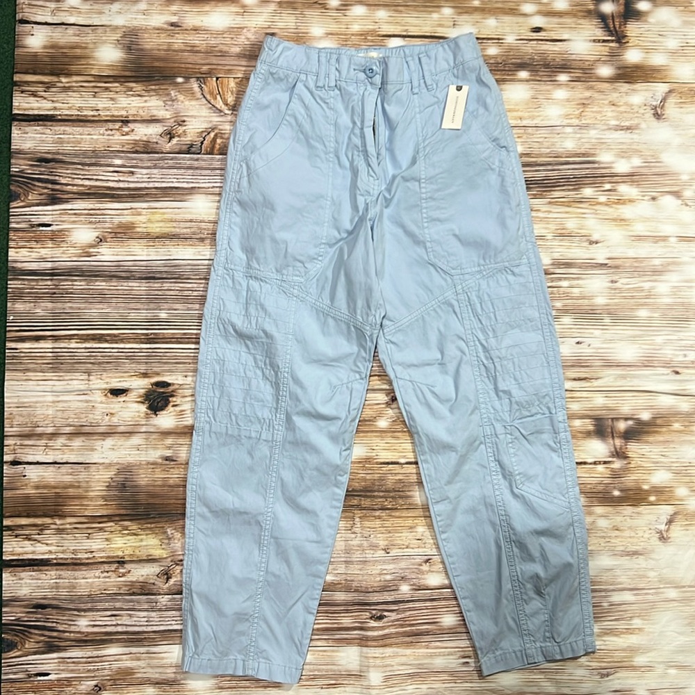 💙 Maeve Anthropologie Wedgewood Blue Tapered Leg Cargo Carpenter Pants